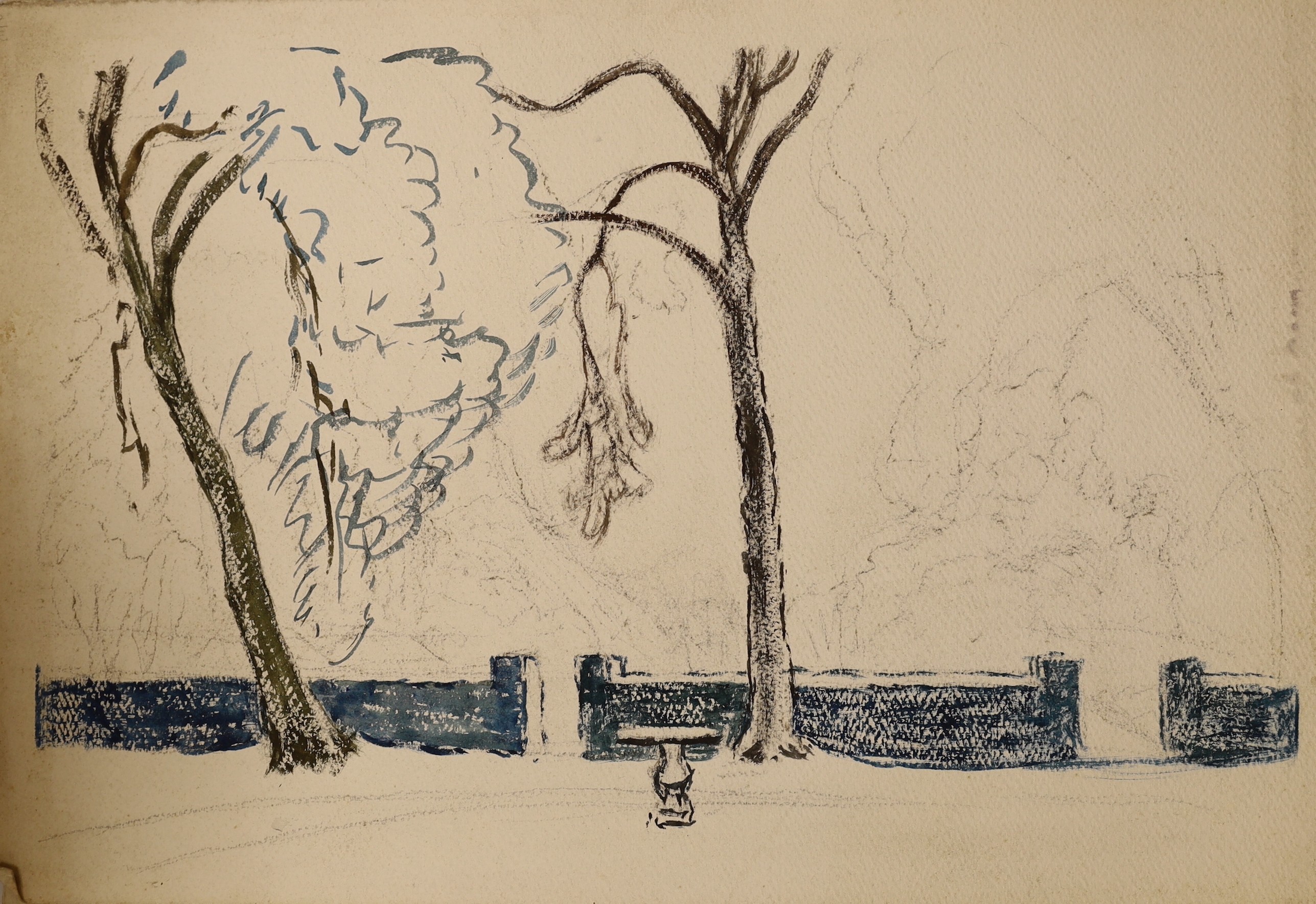 Ethel L. Rawlins (1880-1940), folio of assorted watercolours, Landscapes and figure studies, largest 39 x 56cm